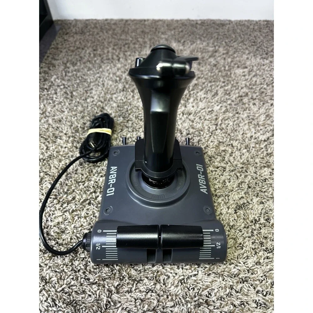 Saitek AV8R-01 USB Joystick PC Dual Throttle Flight Sim Stick Control Open Box